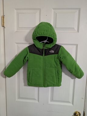 The North Face Toddler Winter Jacket Coat Green Gray Reversible Size 3T